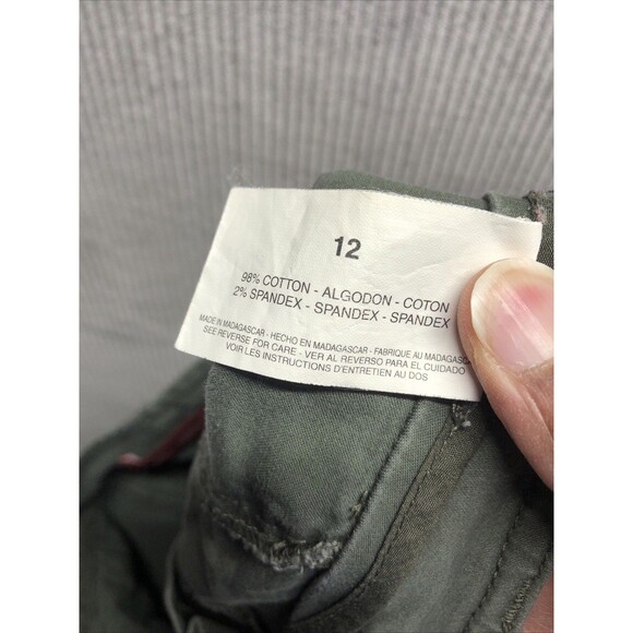 Gloria Vanderbilt Midi Skirt Size 12 Chino Green Khaki Pockets Chore - Picture 12 of 14